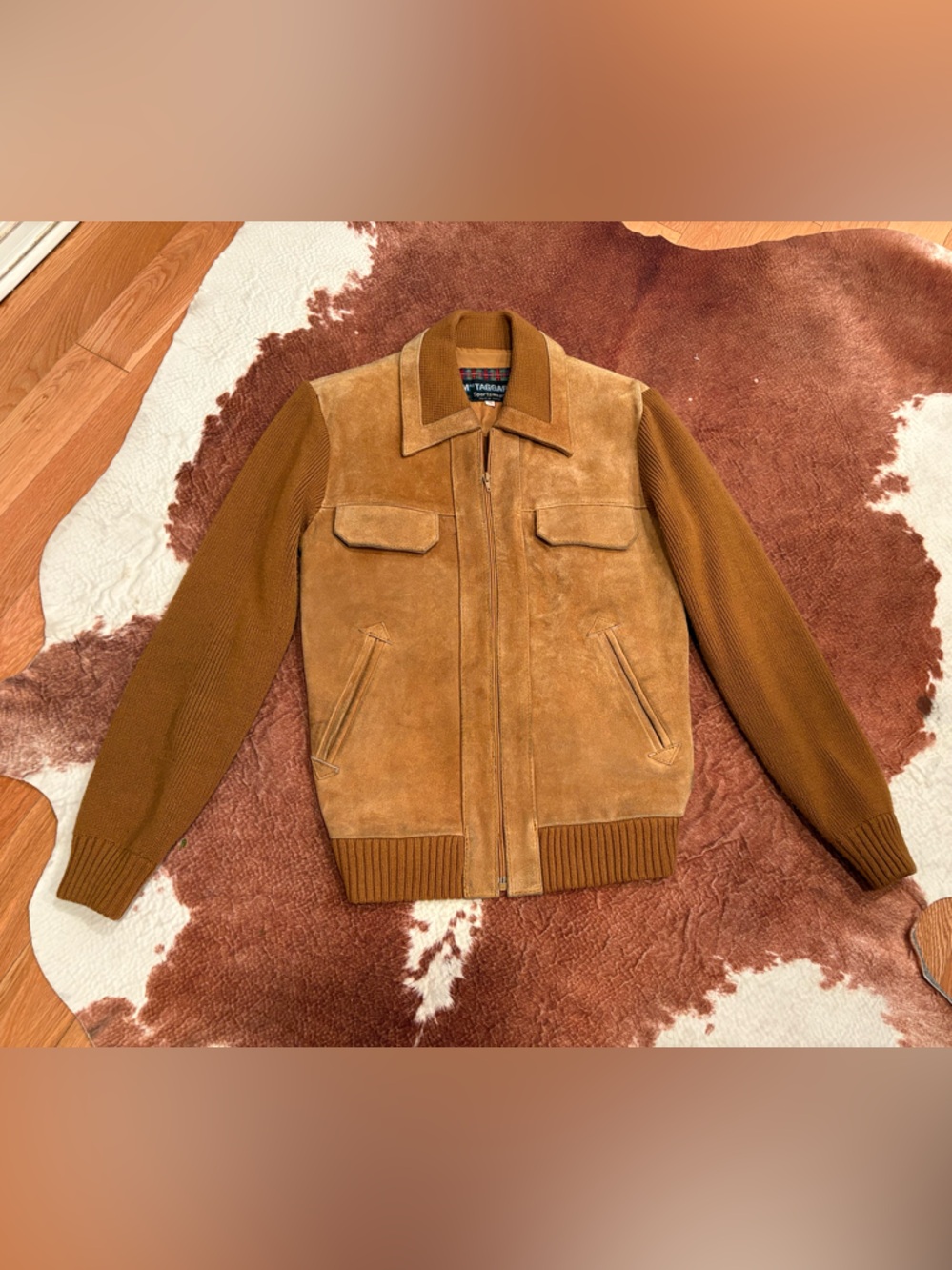 1970s suede sweater jacket western style - Picture 4 of 9